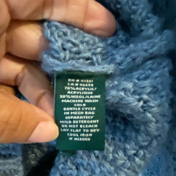Ralph Lauren Women’s Blue Crew Neck Knit Sweater Wool blend - Picture 4 of 8